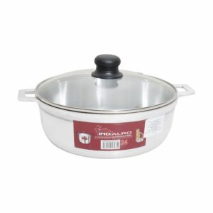 Cacerola Fundida Con Tapa Vidrio INDALRO 24 Cm