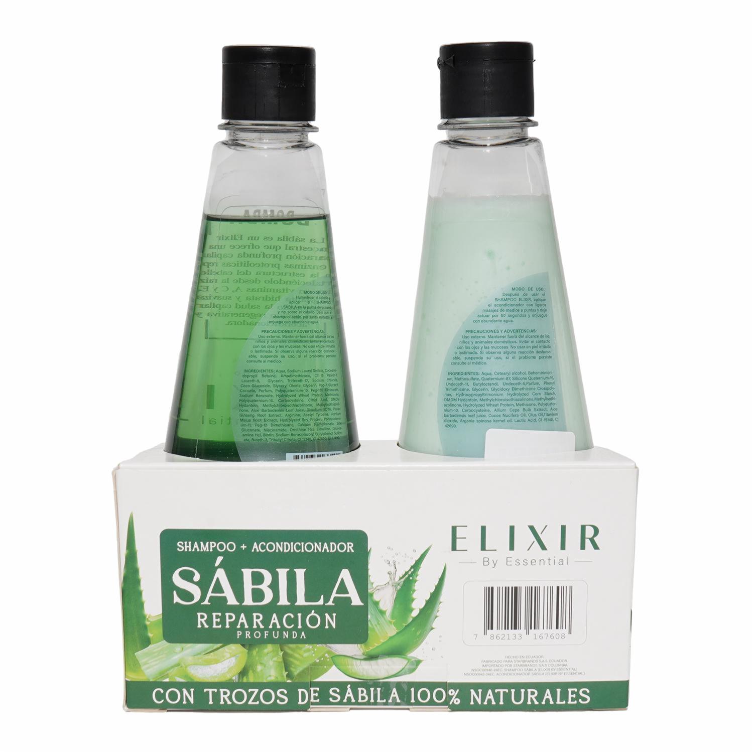 Shampoo Y Acondicionador Sábila Reparación Profunda ELEXIR 2 X 370 Ml - Imagen 2