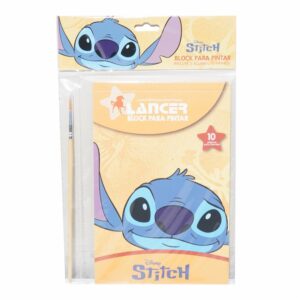 Block Para Pintar Diseños Stitch 6 Acuarelas + Pincel DISNEY 10 Hojas