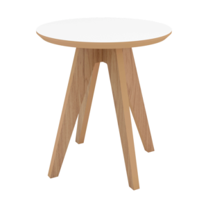 Mesa Lateral Redonda Modelo Tb37 Jw Color Freijo Y Noble Blanca DALLA COSTA Mdf