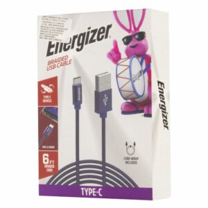 Cable Cargador Trenzado Tipo C ENERGIZER 6 Pies
