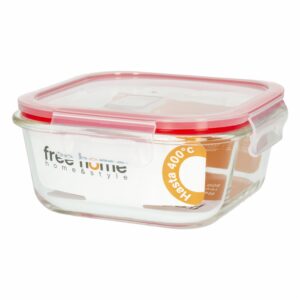 Refractario Hermético Con Válvula Rojo Claro FREE HOME Rectangular