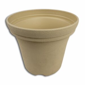 Maceta Corrugada Color Blanca Con Plato LPS 25 X 20 Cm