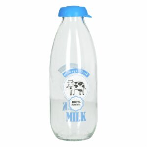 Botella Para Leche Decorada Azul HEREVIN 1 L