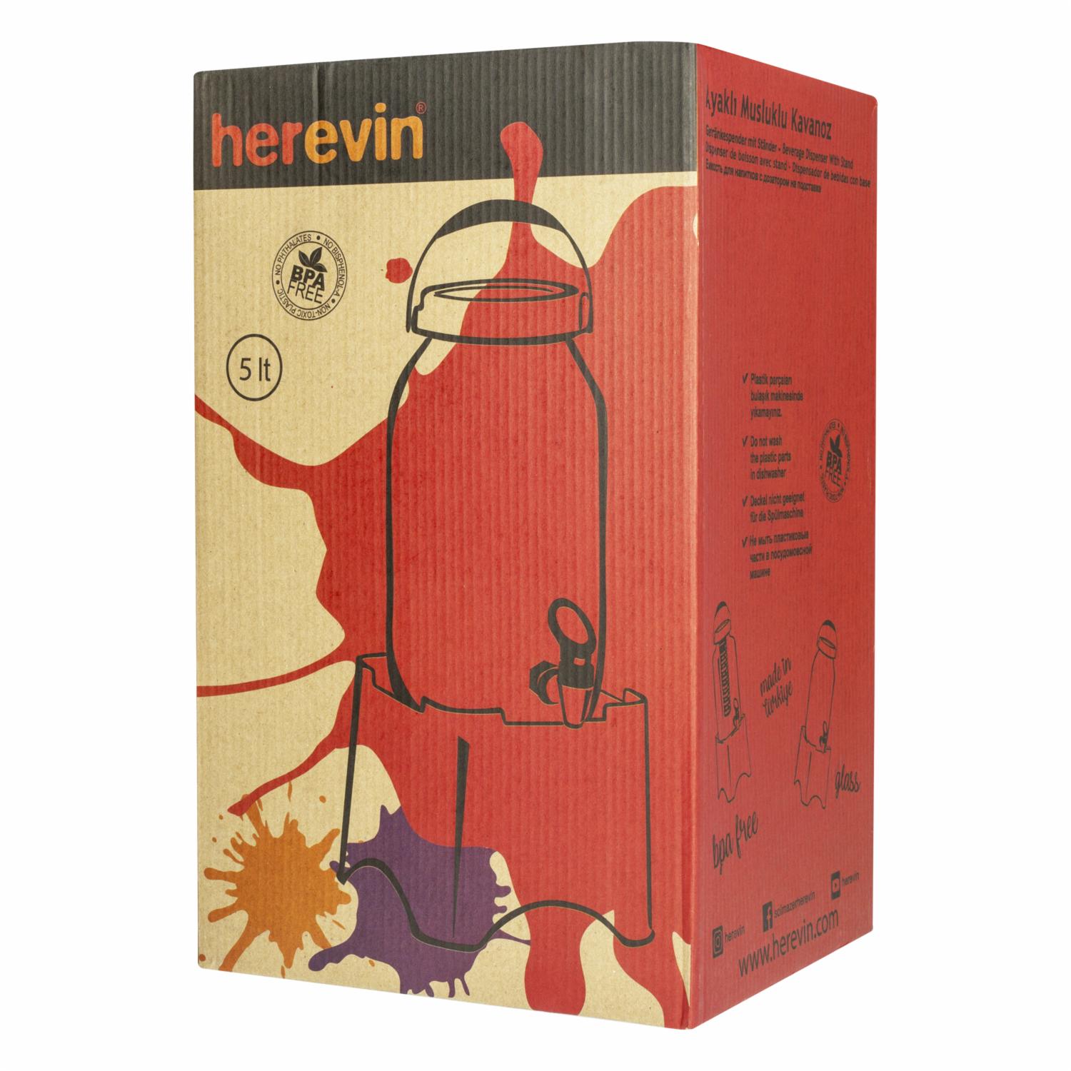Dispensador Para Bebidas Con Base HEREVIN 5 Litros
