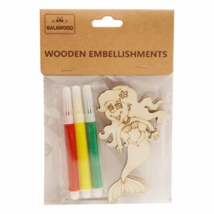 Sirena De Madera Para Manualidades BABY CRAFT 4 Piezas