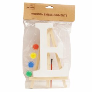 Set Letra F Madera Blanca Con Acuarelas BABY CRAFT 15X1.2 Cm