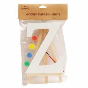 Set Letra Z Madera Blanca Con Acuarelas BABY CRAFT 15X1.2 Cm