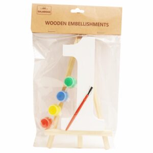 Set N.1 Madera Blanca Con Acuarelas BABY CRAFT 15X1.2 Cm