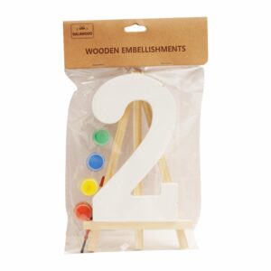 Set N.2 Madera Blanca Con Acuarelas BABY CRAFT 15X1.2 Cm