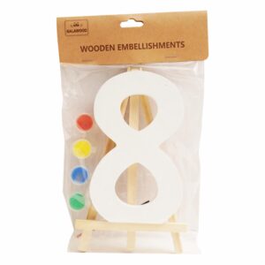 Set N.8 Madera Blanca Con Acuarelas BABY CRAFT 15X1.2 Cm