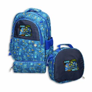 Set Escolar Mochila Lonchera Y Cartuchera Gaming KOOME 55x15x27 Cm