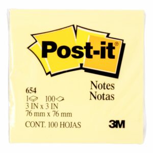 Notas Adhesivas Amarillas 7.6X7.6 CM POST-IT 100 Hojas