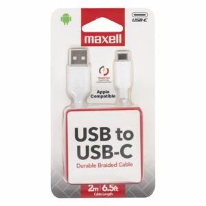 Cable Cargador y De Datos Trenzado Usb A To Usb-C Blanco MAXELL 2M