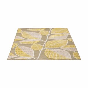 Alfombra De Área Ray Hojas Bicolor Taupe Amarillo BALTA 170 x 120