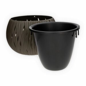 Maceta De Cónica Textura Arena Camel PROSPERPLAST 29 X 29 X 19,5 Cm