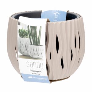 Maceta Redonda Diseño Tallado Camel PROSPERPLAST 14,4 X 14,4 X 11 Cm