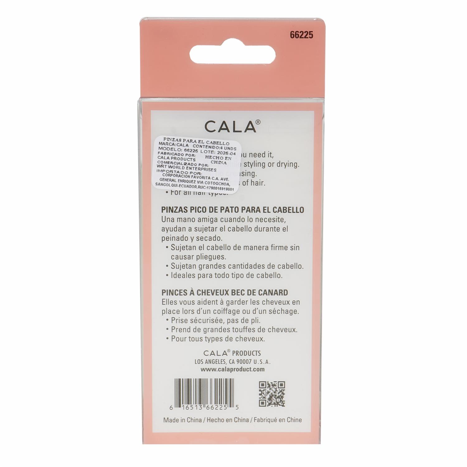 Pinzas Forma Pato Duck Hair Clip Negras CALA Set X4 - Imagen 2