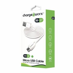 Cable Cargador Y Sync Microusb. Redondo. Blanco COBY Unidad