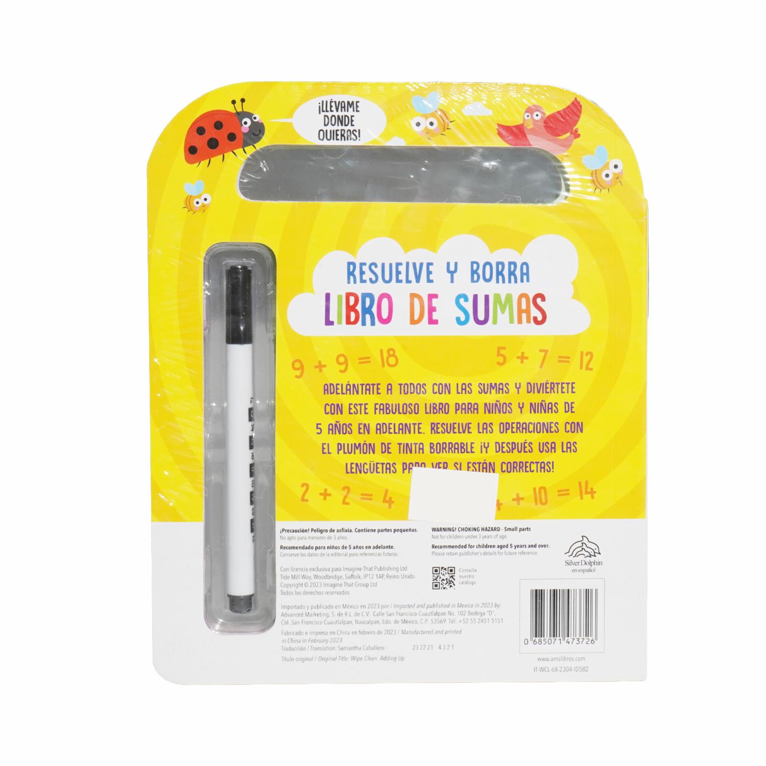 Libro Resuelve Y Borra Libro De Sumas SILVER DOLPHIN 15 Páginas - Imagen 2