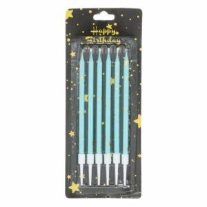 Vela De Cumpleaños Delgada Turquesa IMPORTADORA CUMPLEAÑOS X 6 Uds