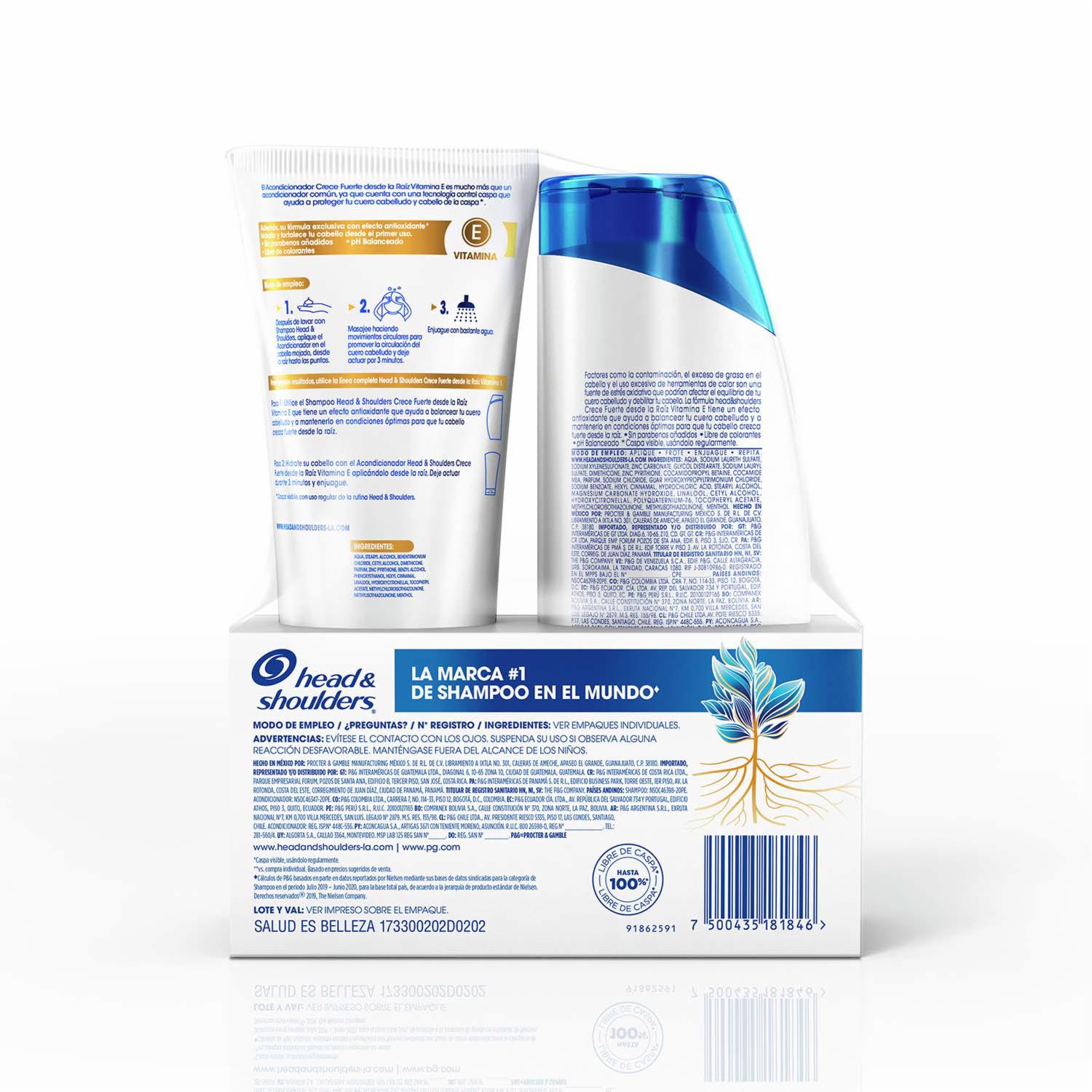 Shampoo + Acondicionador Dermo Vitamina E HEAD & SHOULDERS 375 Ml - Imagen 2