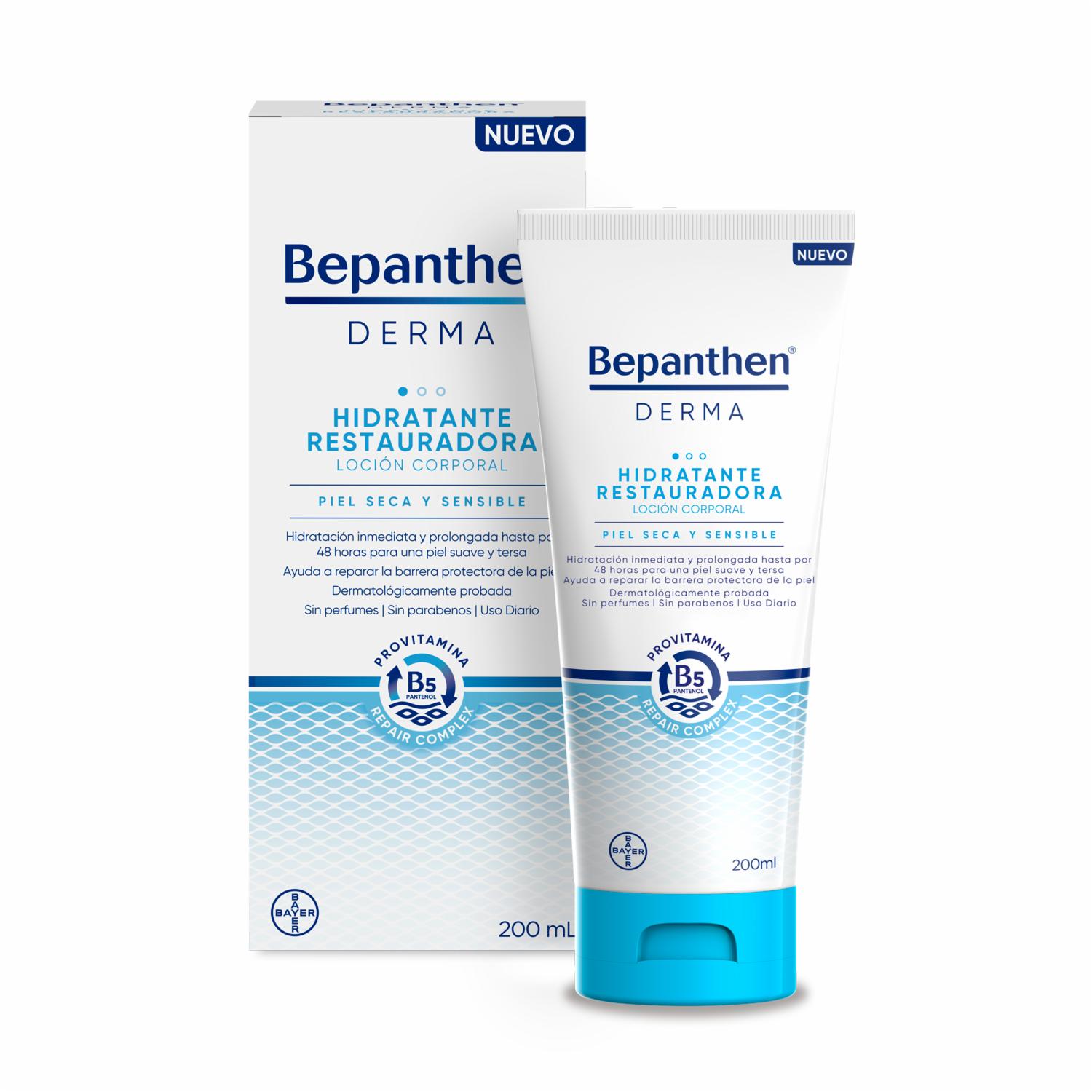 Loción Corporal Hidratante Restauradora Piel Seca Y Sensible BEPANTHEN DERMA 200 Ml - Imagen 4