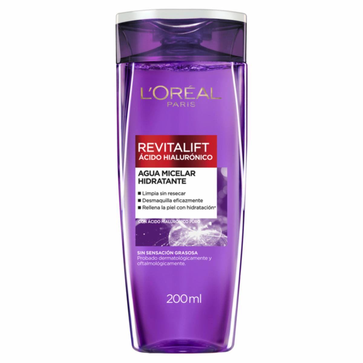 Agua Micelar Hidratante Con Ácido Hialurónico Revitalift L’ORÉAL 200 Ml - Imagen 3