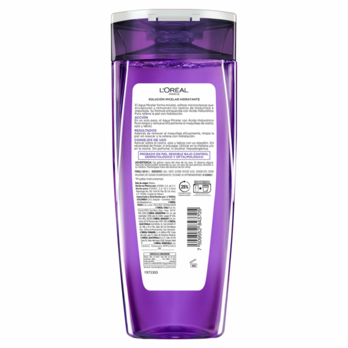 Agua Micelar Hidratante Con Ácido Hialurónico Revitalift L’ORÉAL 200 Ml - Imagen 4