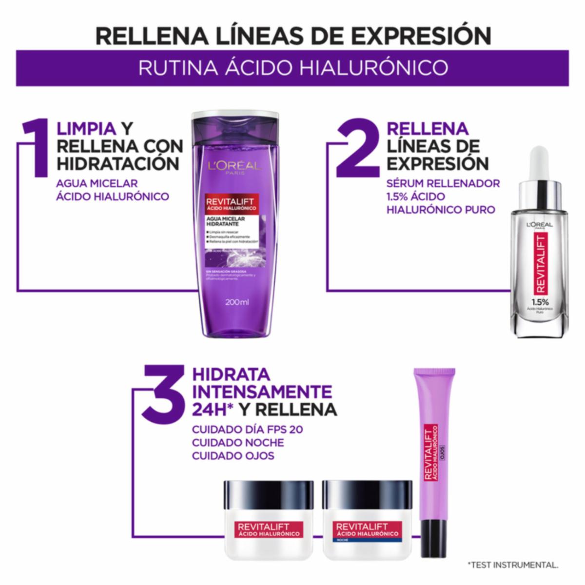 Agua Micelar Hidratante Con Ácido Hialurónico Revitalift L’ORÉAL 200 Ml - Imagen 8