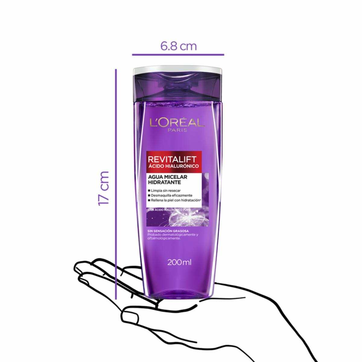 Agua Micelar Hidratante Con Ácido Hialurónico Revitalift L’ORÉAL 200 Ml - Imagen 10