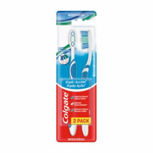 Cepillo Dental Triple acción Cerdas Medianas COLGATE 1 X 2 Unidades
