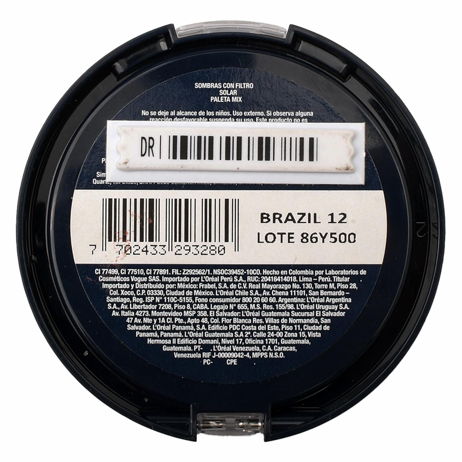 Sombra Para Ojos Sexteto Paleta Mix Brazil VOGUE - Imagen 2