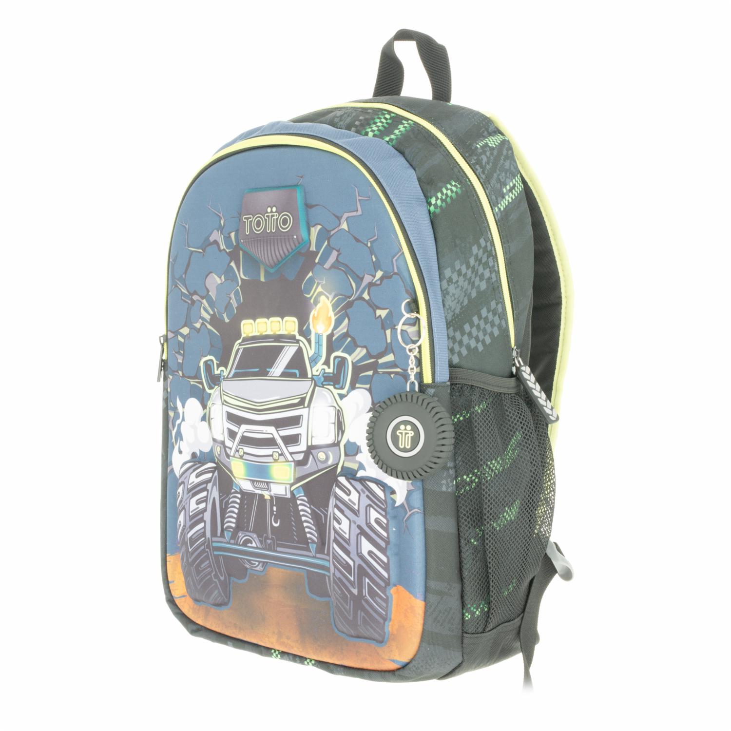Mochila Infantil Monster Race L TOTTO Grande - Imagen 3