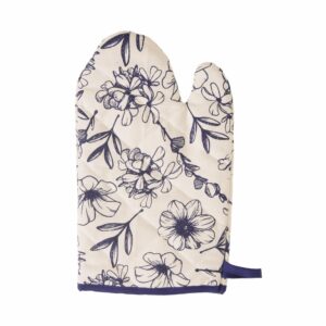 Guante De Cocina Estampado Floral Cris Azul FREE HOME 33 X 18 Cm