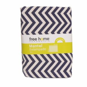 Mantel Estampado Geométrico Cris Azul FREE HOME 6 Puestos