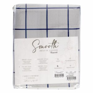 Juego De Sábanas Smooth Grey Stripes NOPERTI 2 Plazas