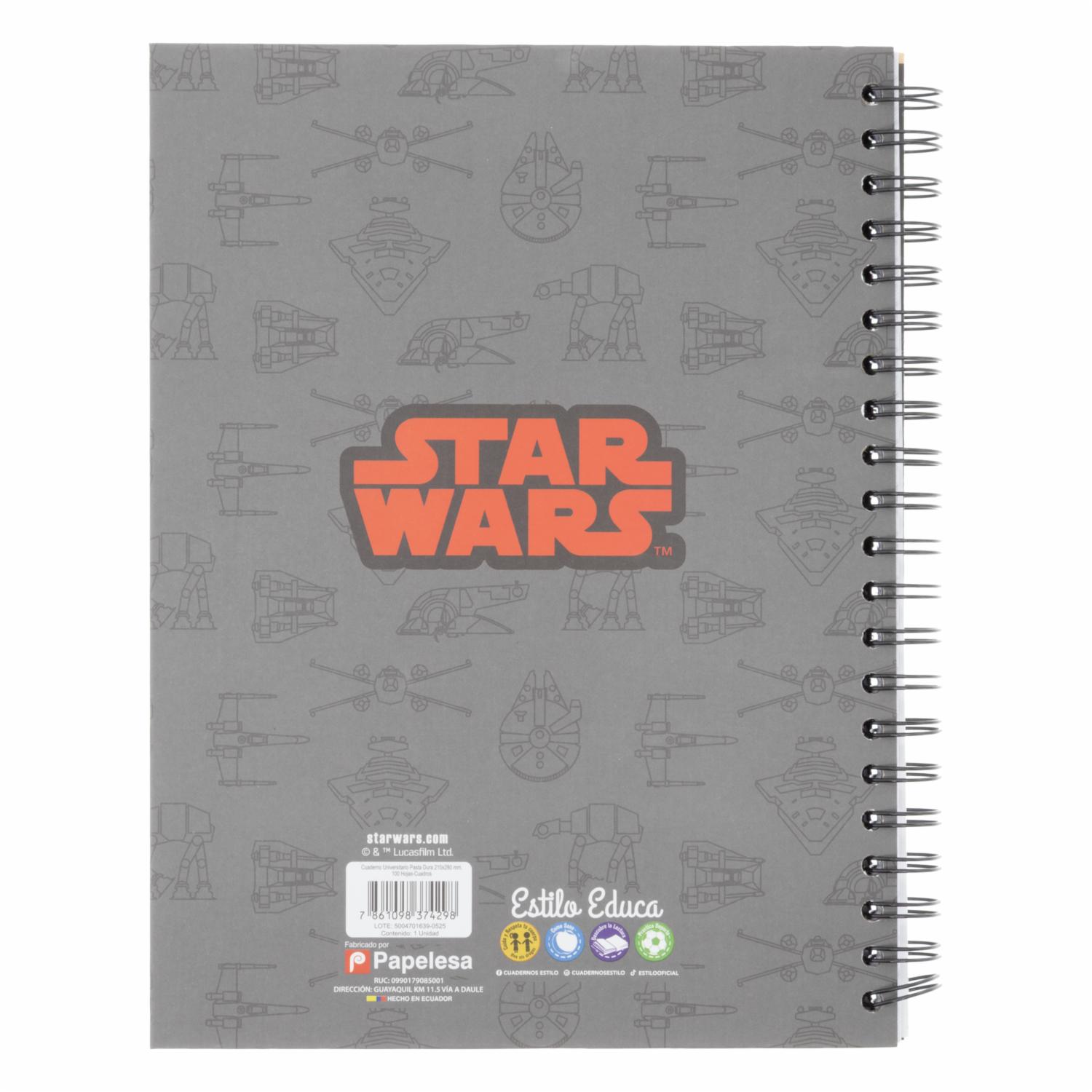 Cuaderno Universitario Cuadros Star Wars DISNEY 100 Hojas - Imagen 2