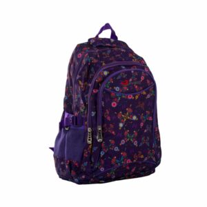 Mochila Lila De Mariposas Con Flores AVANTI Grande