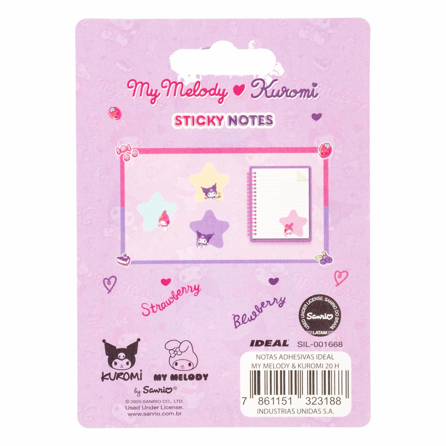 Notas Adhesivas Notas Adhesivas My Melody Y Kuromi IDEAL 20 Hojas