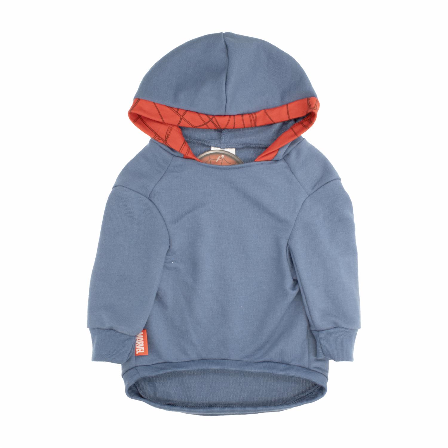 Chompa Para Mascota Con Capucha Diseño Spiderman Color Azul MARVEL Talla Pequeño