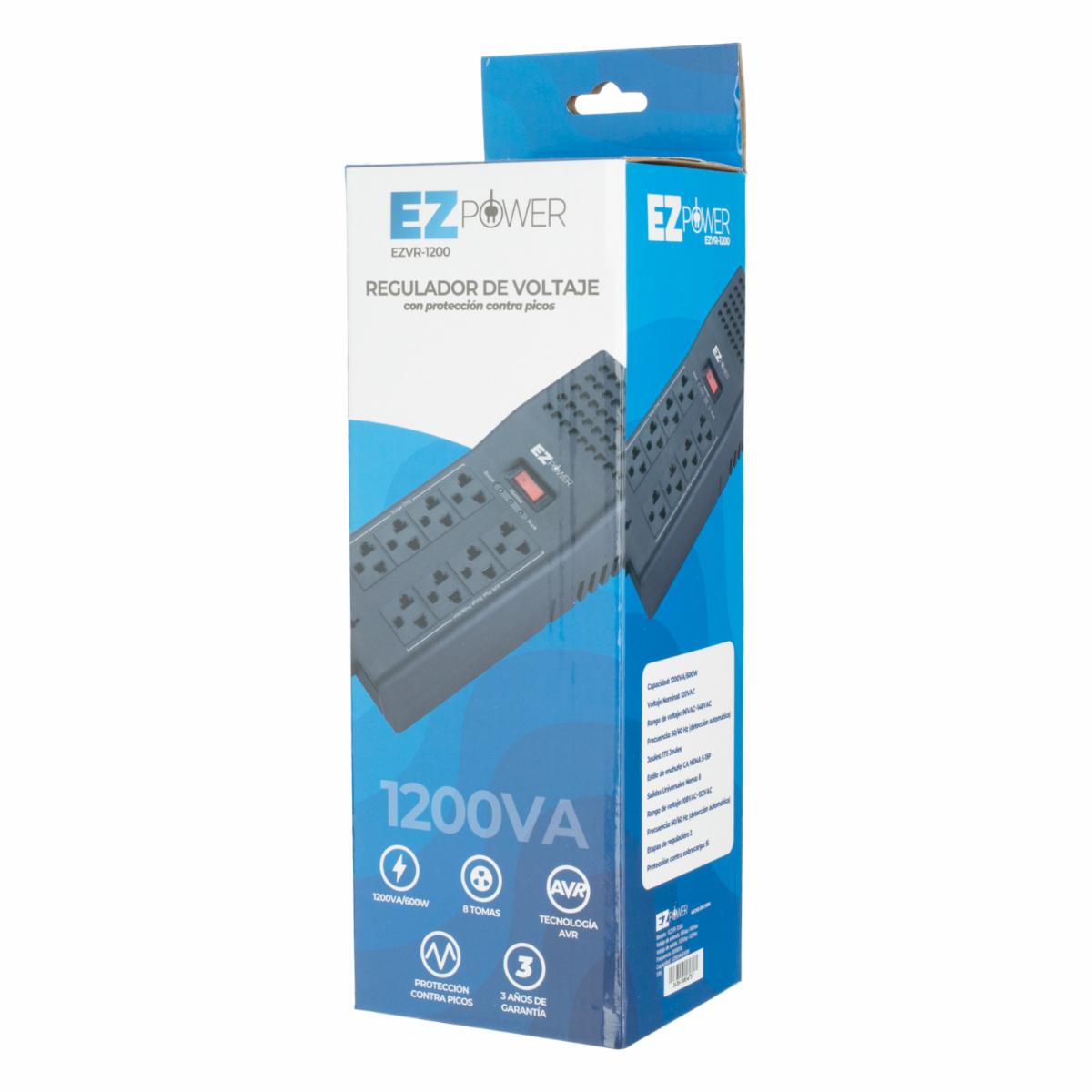 Regulador De Voltaje 8 Tomas EZ POWER 1200VA