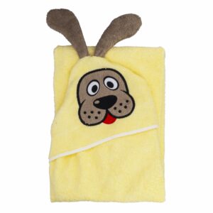Toalla Para Bebé Bordada Con Orejitas Diseño Perrito DULCE SUEÑOS 75X90Cm