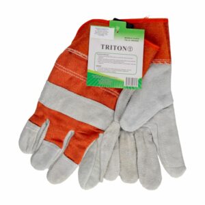Guantes De Cuero Y Lona Gris Rojo 105" TRITON Unidad