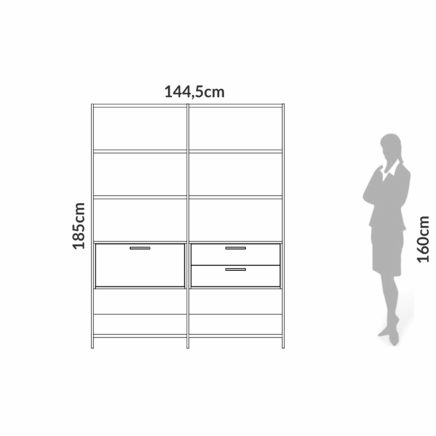 Estantería Modelo C59 Pfj 3 Cajones Color Freijo DALLA COSTA Mdf - Imagen 7