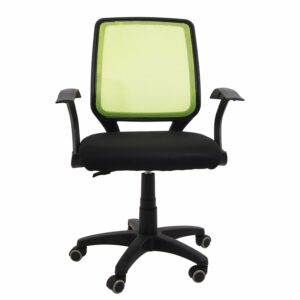 Silla De Oficina Negra Con Espaldar Verde FREE HOME Textil