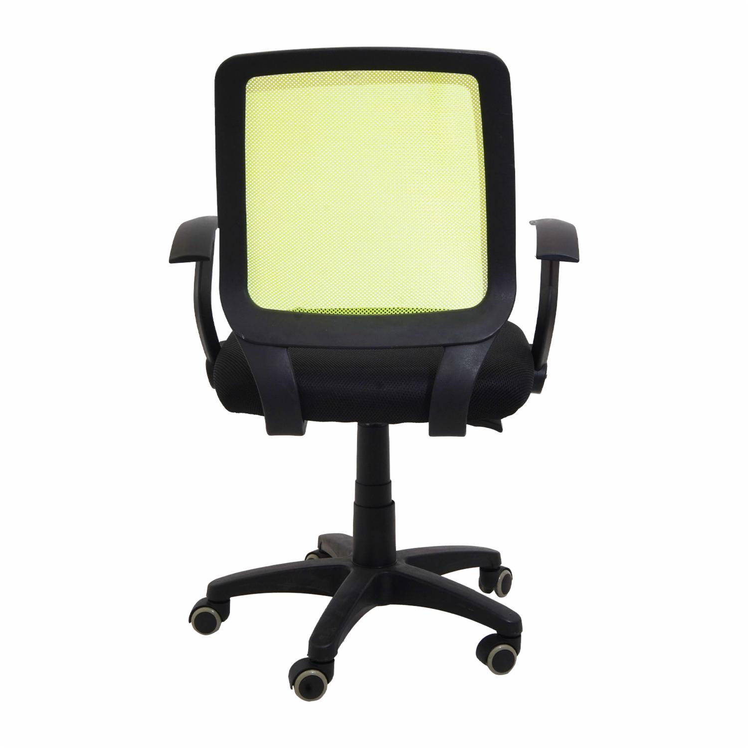 Silla De Oficina Negra Con Espaldar Verde FREE HOME Textil