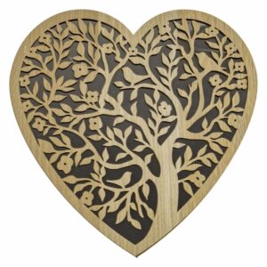 Cuadro Espejo Laser Corazon Tree FREE HOME 30 X 30CM