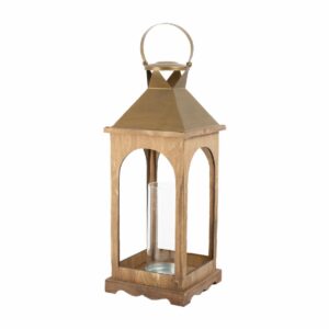 Farol Decorativo De Madera Y Metal Abierto FREE HOME 51 Cm