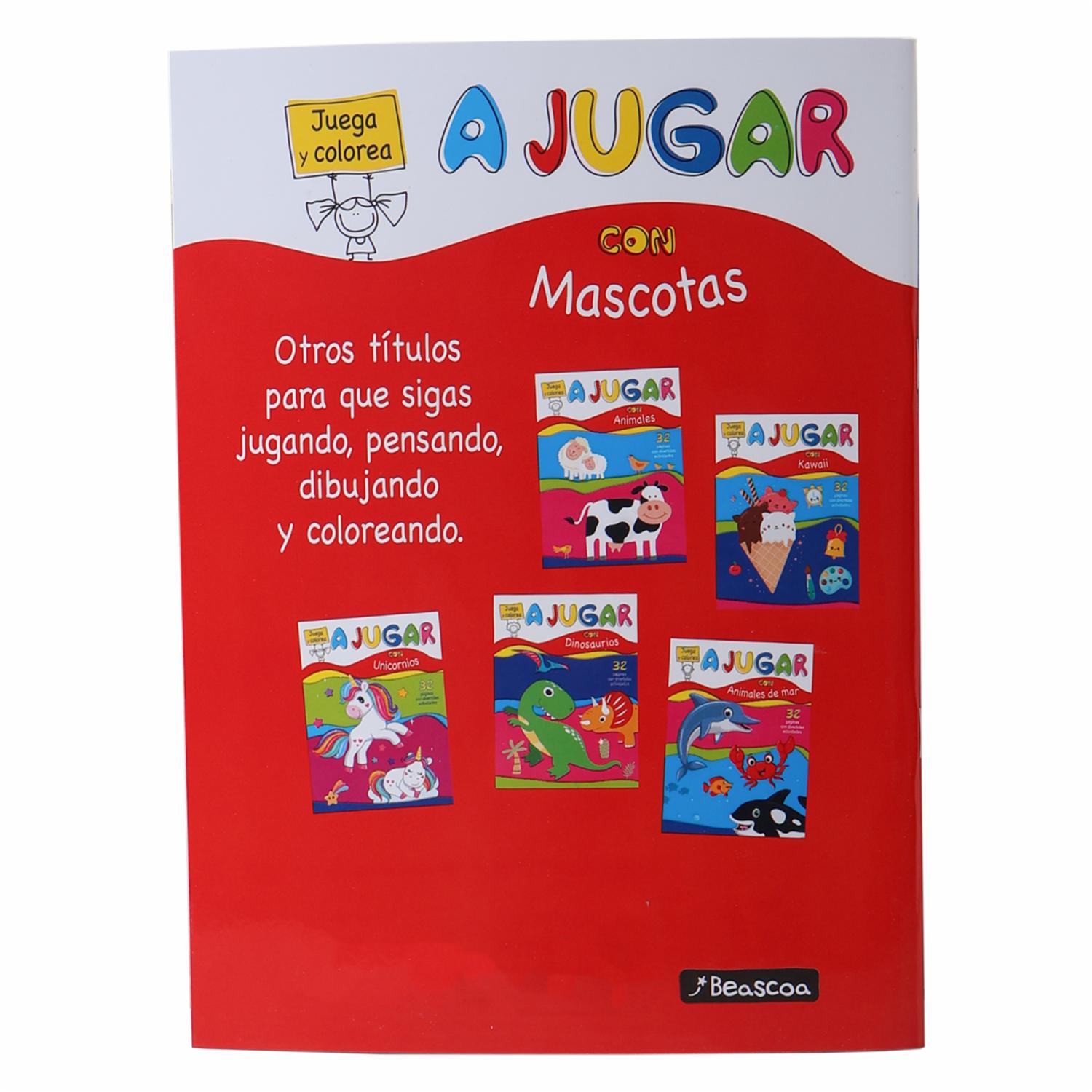 Libro A Jugar Con Mascotas Juega Y Colorea BEASCOA 28 Páginas - Imagen 2